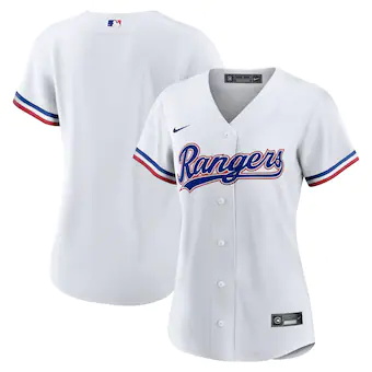 womens nike white texas rangers home blank replica jersey